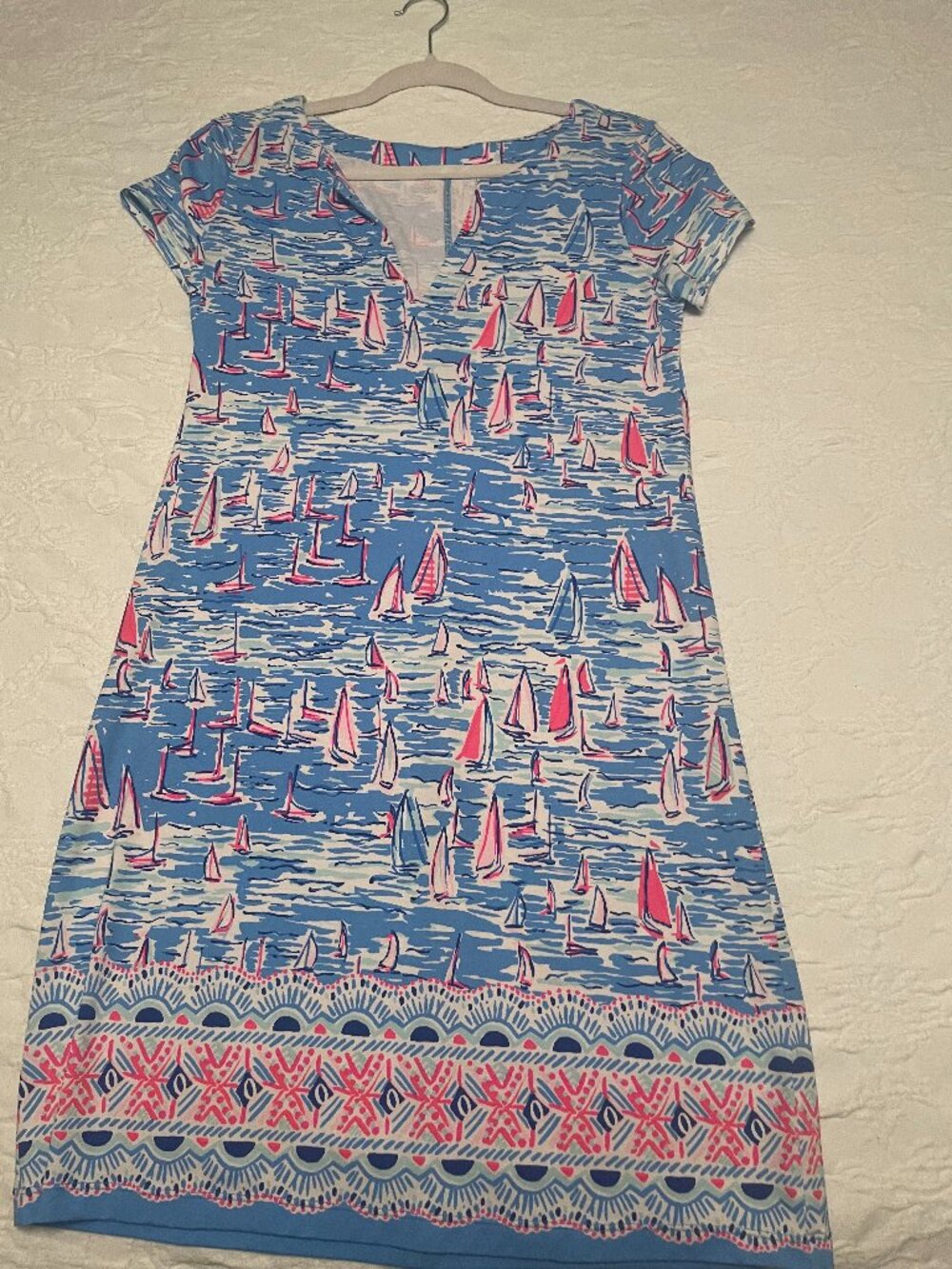 Lilly Pulitzer Sailboat Print Shift Dress – Size Small
